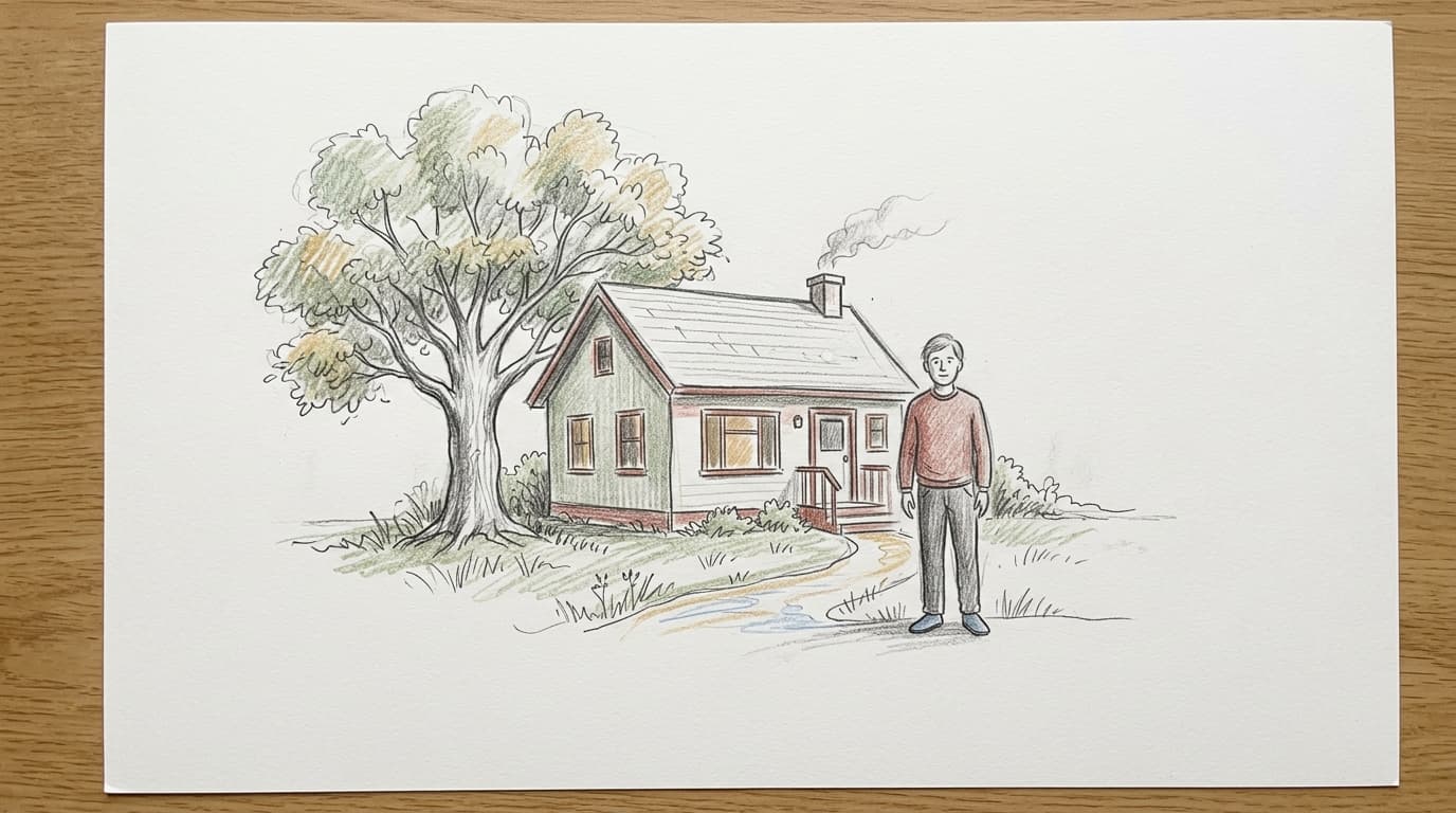 Example drawing: House-Tree-Person (HTP)