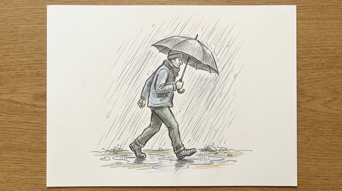 Example drawing: Person-in-the-Rain