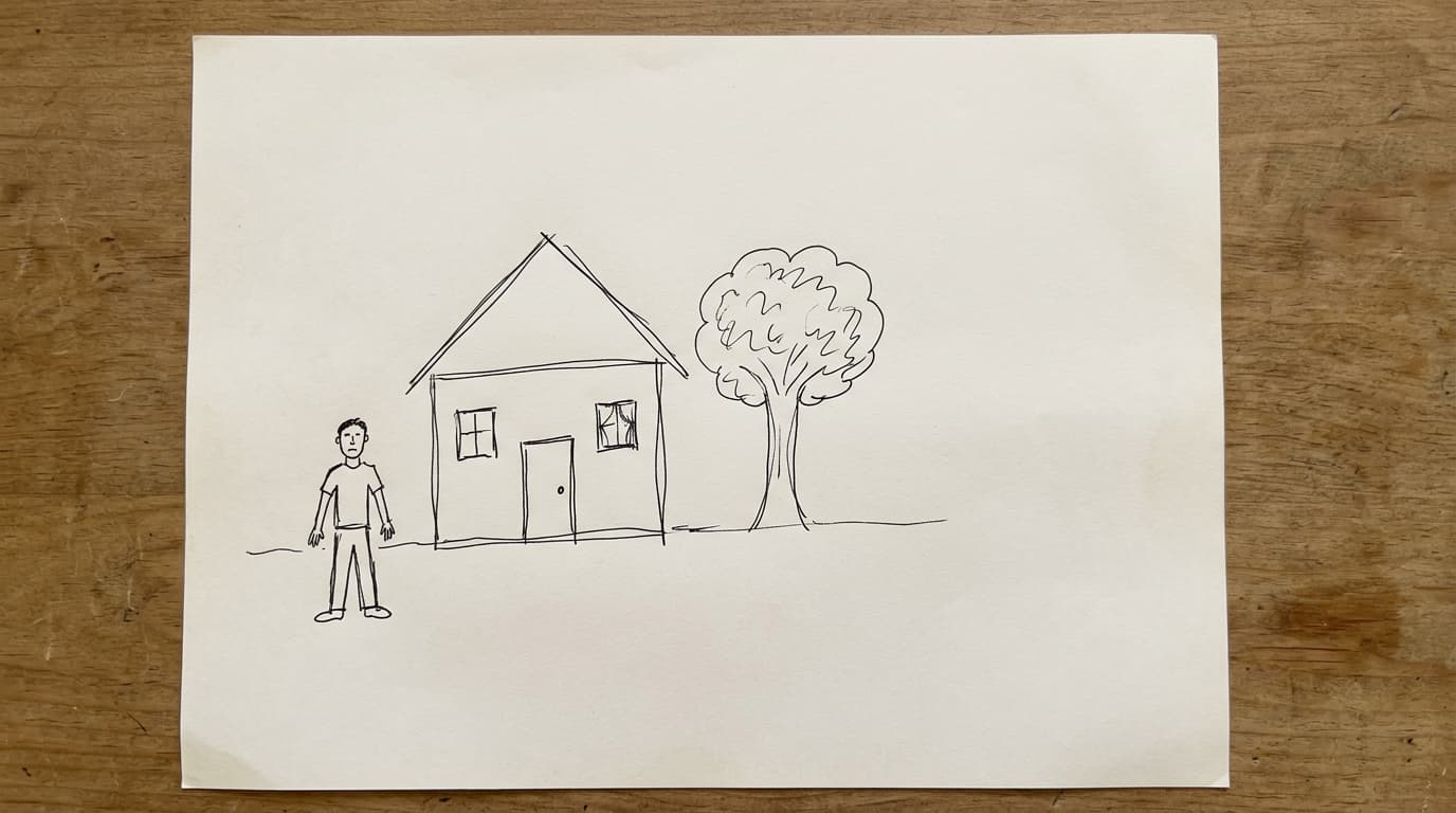 Example drawing: House-Tree-Person (HTP)