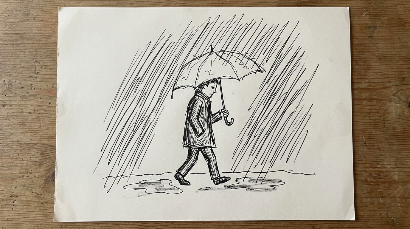 Example drawing: Person-in-the-Rain